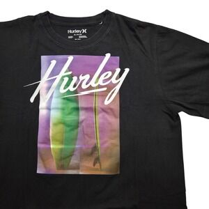 Hurley Surfboard Graphic T Shirt Cotton Black Unisex‎ XL